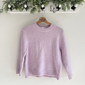Zara Girls Lavender Purple Fuzzy Knit Sweater XL